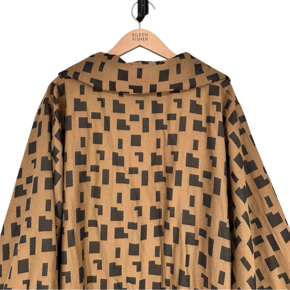 MarlaWynne Brown Black Geometric Print Open Jacket size 2X NWT Bracelet Sleeves - Picture 8 of 13